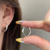 Europeo y Americano Exagerado Geométrico Cuadrado Hebilla de Oreja para Mujer Nueva Moda de Alta Gama Lujo Ligero Elegante Irregular Anillo de Oreja Aretes