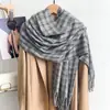 Bufanda de Cuadros de Cachemira Sintética de Alta Gama Estilo Coreano Nueva Bufanda con Borlas para Mujer Otoño/Invierno Bufanda Cálida para Viaje