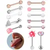 Comercio Electrónico Transfronterizo Más Vendido Set de 12 Piezas de Anillos para la Lengua, Estrella de Cinco Puntas, Bola Redonda, Set de Joyería para Piercing Barbell, Anillos para la Lengua, Anillos para el Pezón