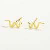 Aretes de Serpiente de Plata Esterlina S925 con Circonita Micro-incrustada para Mujer, Nuevos Aretes Pequeños de Serpiente de Viento Frío para Cartílago de la Oreja, Chapados en Oro de 14K