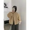 Coreano Dongdaemun 26 Primavera y Otoño Simple Color Sólido Estilo Coreano Casual Cinta Cuello Alto Chaqueta Corte Holgado Abrigo Protector Solar