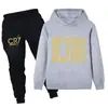 Nuevo Conjunto de Sudadera Sencillo, Creativo y de Moda con Estampado Cr7 para Niños, Adecuado para Actividades al Aire Libre en Otoño, Holgado y Cómodo
