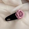 Veludo preto rosa Camélia hairpin anel de cabelo cocar tubarão grampo de cabelo corda grampo de cabelo acessórios de cabelo all-matching outono e inverno Novo