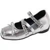 Versión de cuero suave~ Zapatos planos vintage que aumentan la altura para mujer, nuevo estilo de verano, adecuados para combinar con faldas, zapatos Mary Jane de cuero estilo ballet