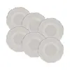 Maldivas Conjunto de 6 Pratos Fundos de Porcelana com Borda Prateada 23cm - Wolff