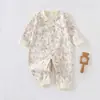 Mameluco de algodón puro Clase A para bebé de manga larga, mameluco para bebé, ropa para recién nacido, suave, cómodo, transpirable, agradable para la piel, adecuado para uso en casa