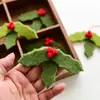 Nuch Decorações de Natal Transfronteiriças Feltro de Lã Frutas Vermelhas Folhas de Natal Decoração de Árvore de Natal DIY Pingente Pequeno