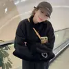 Abrigo Corto Integrado de Piel de Oveja para Mujer, Nuevo Estilo Coreano Otoño e Invierno 2025, Chaqueta Biker Engrosada con Cuello Alto