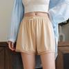 Pantalones de Seguridad para Mujer Verano Seda de Hielo Lazo Encaje Sueltos Antidosis Hogar Talla Grande Shorts Base de Protección