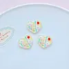 Botón de Manzana Acrílica DIY Perrito de Dibujos Animados Estrella de Cinco Puntas Corazón Fresa Botón a Cuadros Hecho a Mano DIY Funda para Teléfono Móvil