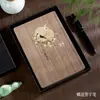 Cuaderno de Madera Lujo Accesible Caja de Regalo Patrón Logo Personalizado Madera Dura Oscura y Clara Nota de Negocios A5 Recuerdo