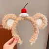 Linda Nueva Diadema de Felpa con Orejas de Dibujos Animados para Otoño e Invierno, Adecuada para Lavarse la Cara y Aplicarse Mascarillas Faciales, Accesorio para el Cabello de Diadema Alta para el Cráneo