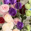 Arranjo de Arco de Casamento Peônia Delicada com 6 Cabeças de Lótus Flores Artificiais Decoração de Parede de Flores para Palco de Hotel Flores Artificiais