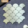 Pegatinas de Pared para Baño Mosaico Escama de Dragón Fondo en Abanico Escama de Pez Pegatinas Metálicas Cepilladas Impermeables y Duraderas