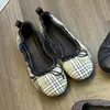 Bailarinas de Cuero Genuino a Cuadros Franceses para Mujer con Lazo Zapatos Tipo Rollo de Huevo Punta Redonda Corte Bajo Planos Zapatos Individuales Ultra Suaves Zapatos Oscilantes