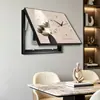 Pintura decorativa para caixa de medidor de energia com relógio, versão horizontal, para cobrir caixas de baixa corrente, pintura de pendurar para restaurantes, especificamente para salas de jantar