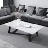 Mesa de Centro para Sala de Estar em Pedra Sinterizada Italiana de Luxo Leve para Apartamento Pequeno em Casa Mesa Retangular de Mármore Simples Moderna Nórdica