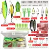 Conjunto de iscas para pesca, spinnerbait, isca de peixe macia, isca de sapo, isca biónica minnow, conjunto completo de iscas para pesca