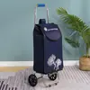 Carrito de Compras de Acero Inoxidable, Carrito Trepador de Escaleras, Carrito Grande Plegable para el Hogar para Personas Mayores, Carrito de Arrastre Manual