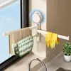 Soporte para Paño de Cocina con Ventosa Estante de Almacenamiento de Cocina Montado en Pared Sin Taladro Organizador de Baño Estante de Drenaje Barra Colgante para Paños de Cocina y Toallas
