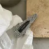 Pinza de Pelo Exquisita Estilo Vintage con Pedrería Hueca Forma de Gota de Agua para Flequillo Clip Nuevo Coreano Clip Lateral