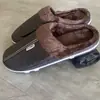 Pantuflas de Algodón para Mujer Casa Tacón Plano Amantes Pantuflas para Hombre y Mujer Zapatos de Algodón Interior Talla Grande PU Cálido Suela Gruesa Felpa Otoño e Invierno