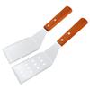 En stock Pala para Tiramisú Cortador de Postres Pala para Hornear Pastel Mango de Madera Acero Inoxidable Estilo Coreano Anti-fugas Pala para Freír de Tres Lados
