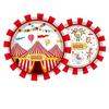 Tema de carnaval de circo de Amazon Decoración de fiesta de carnaval plato de papel desechable vaso de papel tenedor diseño de fondo