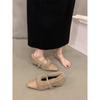 Zapatos de Piel Sintética Mary Jane Zapatos de Mujer 2025 Nuevo Otoño Cálidos de Algodón para la Noche
