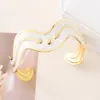 Europa y Estados Unidos transfronterizo nuevo acero inoxidable gota de aceite pintado al óleo pulsera abierta exagerada para mujer chapado en oro de 18K pulsera venta al por mayor