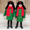 Abrigo infantil de algodón militar Verde con forro polar grueso Chaqueta acolchada de algodón de longitud media para niños y niñas bebé invierno retro chaqueta acolchada de algodón
