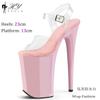 Zapatos de baile de tubo de acero de 23 cm, de moda europea y americana, sexys, con plataforma de entrenamiento y tacón alto para mujer.