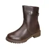 Dra. de Mujer. Botas Martens 2026 Estilo Nuevo Suela Gruesa Cremallera Lateral Hebilla Punta Redonda Piel Suave Estilo Británico Antideslizante Cálido Versátil