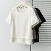 Verano Nuevo Estilo Tallas Grandes Moda Coreana Casual Ligero Malla Falso Dos Piezas Manga Corta Elegante Camiseta Top 0498