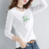 3023 # Camiseta de Manga Longa para Mulheres Algodão Puro (Foto Real Tirada) (95% Algodão 5% Elastano) (Novo Tamanho XXL)