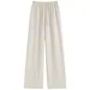 Calça Larga de Linho Tencel Respirável Amiga da Pele Feminina Verão Fina Nova Cintura Alta Casual Perna Reta Drapê de Seda de Gelo Calça Yamamoto