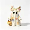 Enfeites de fantasma de resina patchwork de Halloween transfronteiriços, adequados para jardim, mesa, decorações de feriado, lembrancinhas de festa e artesanato