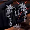 Pendientes de Boda para Novia de Lujo Super Brillantes Ear Cuff Vestido de Boda de Hada Sin Perforar Exquisitos Hermosos Pendientes