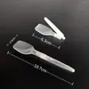 Pala de Plástico Desechable Cuchara Plegable Cuchara para Porridge de Ocho Tesoros Cuchara para Gelatina Cuchara para Helado Cuchara para Pastel y Postre Plegable Portátil