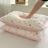 Nueva Funda de Almohada de Gasa Arrugada Estampada Impermeable para Primavera y Verano, Pieza Única
