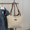 Bolso de Mano de Moda Europeo y Americano, Bolso Tote Tejido Retro, Bolso de Paja de Gran Capacidad 2025, Bolso Cruzado Casual Nuevo de Moda