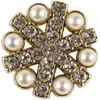 Botões Metálicos de Pérola Vazados Floco de Neve Estilo Chanel para Jaqueta Decorativos Botões para Tricô Casaco Feminino Botões de Suéter
