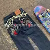 Nuevas Ventas Directas Estilo Americano desde el Extranjero, Jeans Personalizados con Pedrería Caliente, Pantalones Casuales Sueltos de Moda Japonesa High Street, Unisex