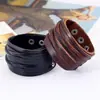 Fábrica punk direto estilo punk europeu e americano pulseira larga de couro trançado de couro bovino pulseira de couro retrô masculina pulseira