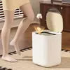 Lixeira inteligente para uso doméstico, grande capacidade, adequada para sala de estar, cozinha, quarto e banheiro, com tampa e sensor automático, 28L