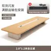 Mesa de recepção e conferência simples com padrão de madeira conjunto de mesa e cadeiras de escritório para negociação mesa de conferência com painel mesa longa mesa moderna