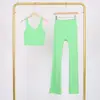 Conjunto de Chaleco Lulu U y Pantalones Acampanados, Ajustado con Cuello Alto, Cremallera Dorada Elástica, Conjunto para Fitness Yoga
