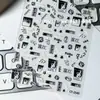 Estilo Fujian Manga de terror japonés estilo Junji Ito estilo ins Calcomanías de arte para uñas de dibujos animados negros simples Decoración DIY