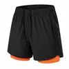 Pantalones Cortos de Correr Doble Capa Personalizados para Hombre Entrenamiento de Maratón Deportivos Secado Rápido Finos Transpirables Forro de Secado Rápido Tres Cuartos