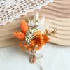 Ramo Mini de Flores Secas Transfronterizo de 12 cm, Flores Reales, Rosas, Gypsophila, Regalo, Ramillete, Decoración de Coche, Decoración Hecha a Mano